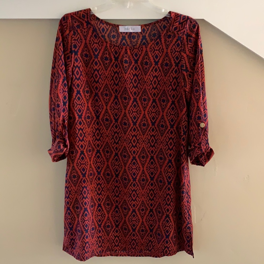 Bacon, Red print dress, One size (fits S-L)